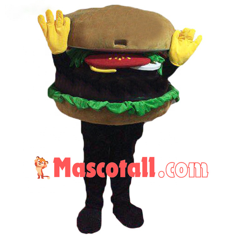 Delicious Burger In Fast Food Restaurant Mascot Costume
