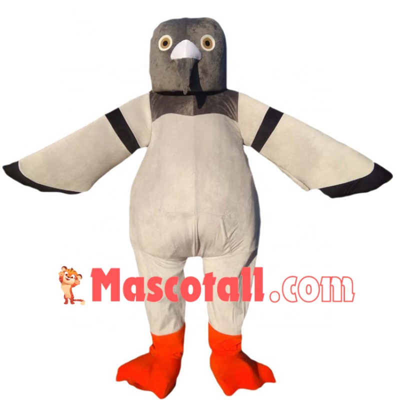 Dumbfounded Grey-headed Seagull Mascot Costume