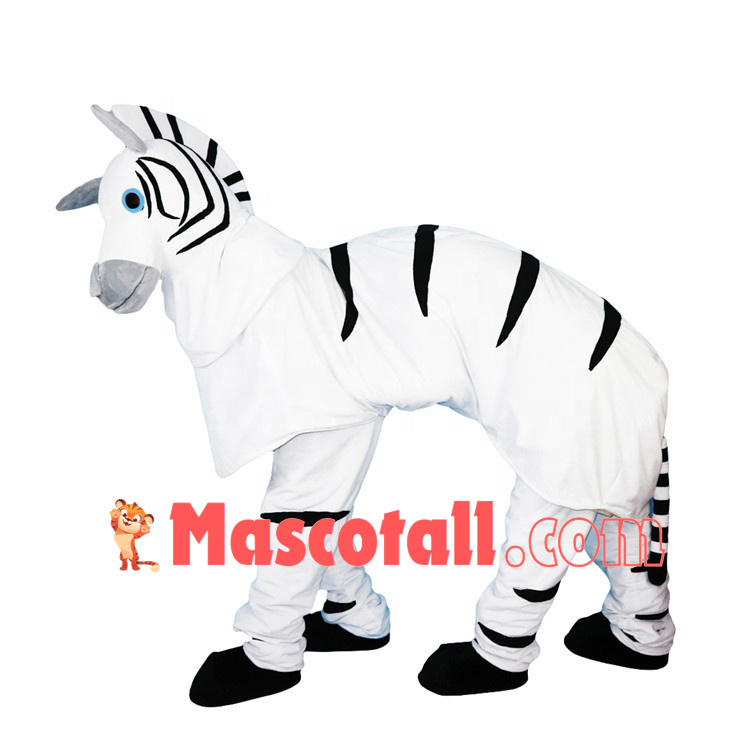 Cozy Zebra Walking Along The River Mascot Costume
