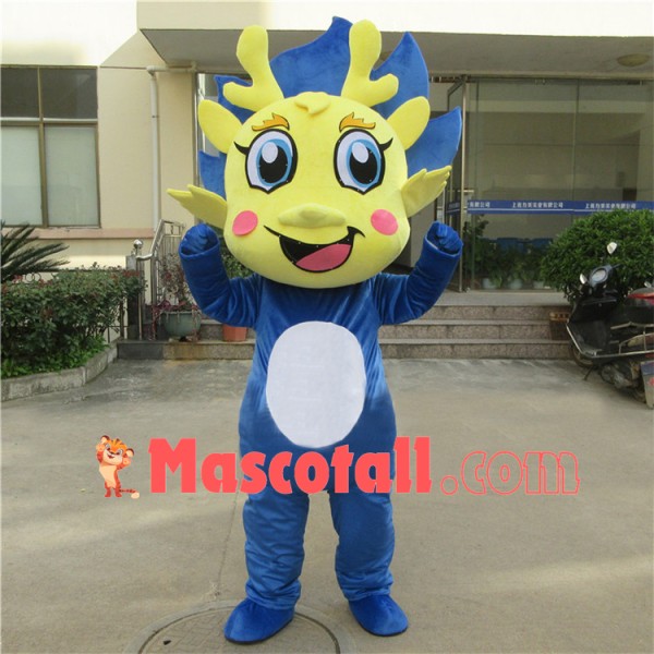 Splendid Fire Dragon Cartoon Mascot Costume