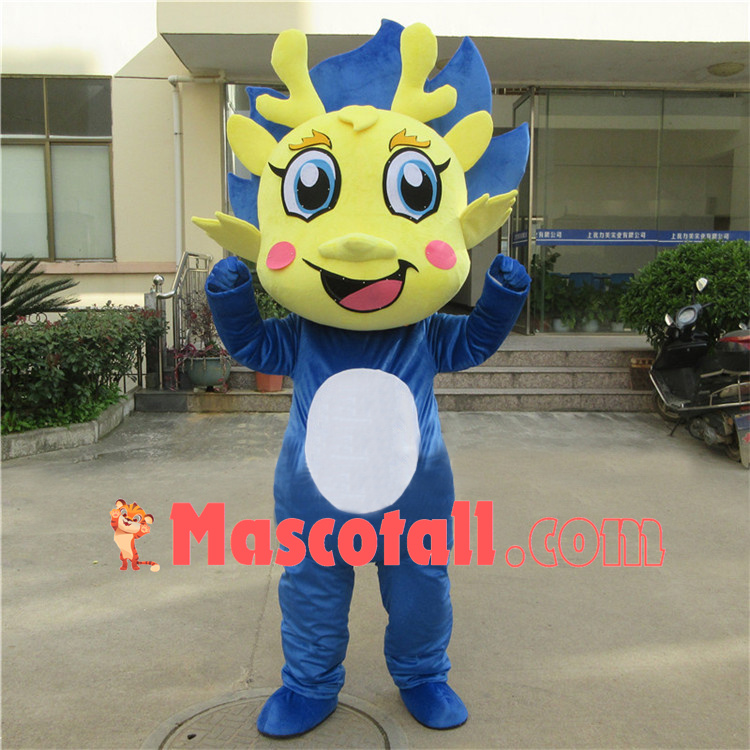 Splendid Fire Dragon Cartoon Mascot Costume