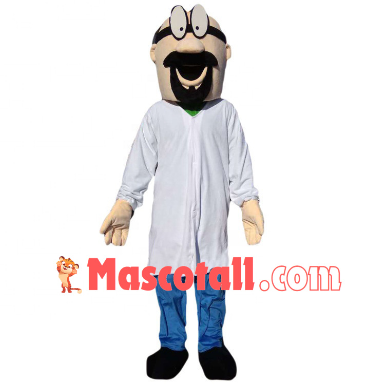 Bearded Scientist In Research Room Mascot Costume