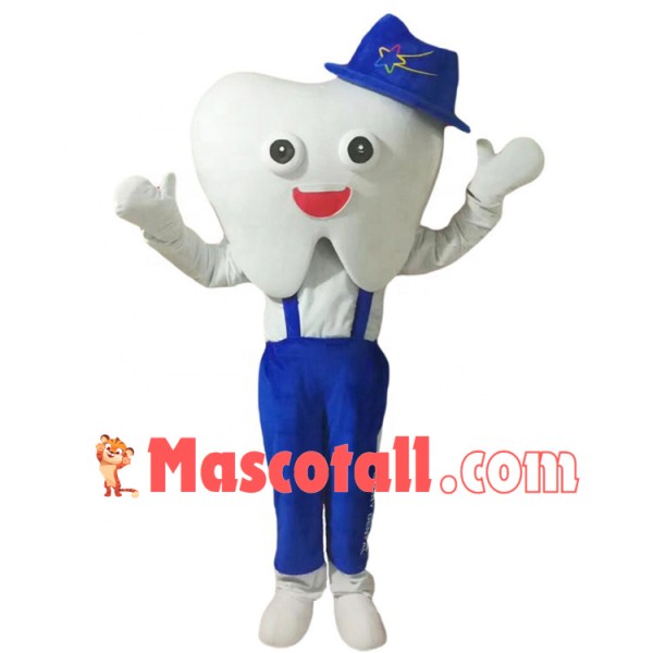 Top Hat Tooth Doll On Display Mascot Costume