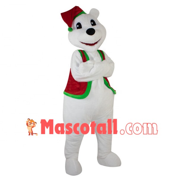 Christmas White Bear Full of Atmosphere Mascot Costume