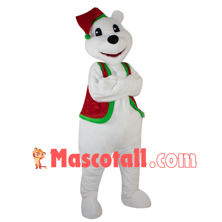 Christmas White Bear Full of Atmosphere Mascot Costume