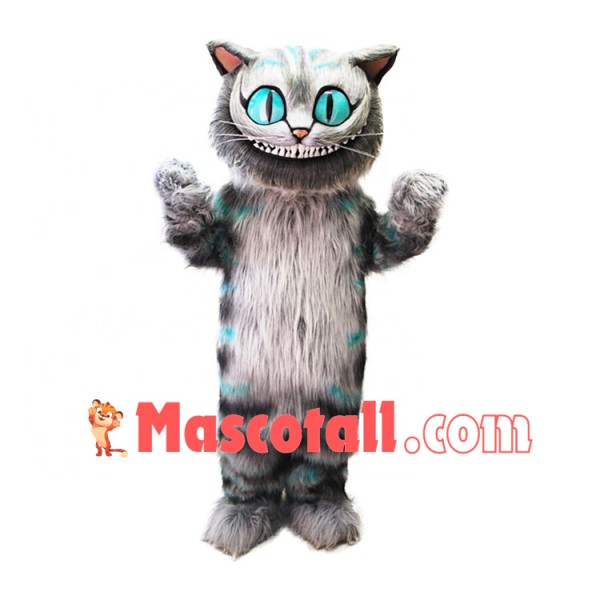 Terrible Blue-eyed Maine Coon Cat Mascot Costume