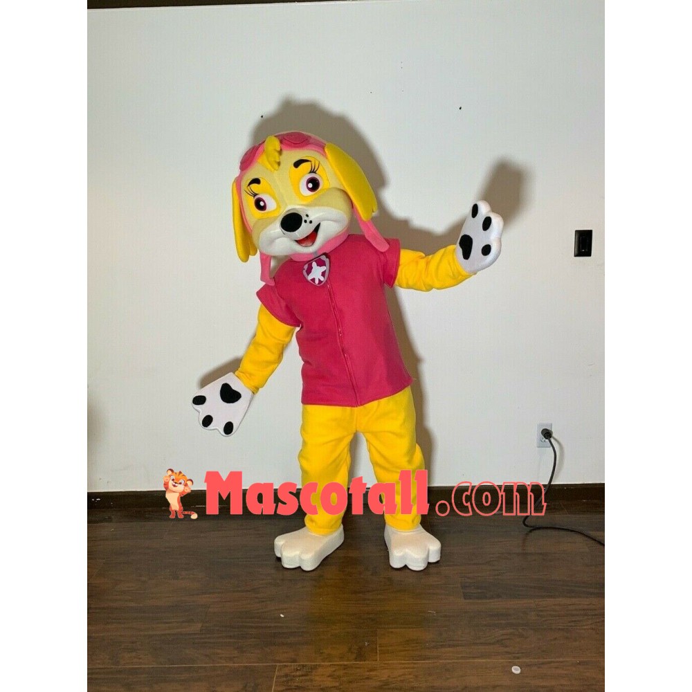 Vivid Pink Paw Patrol Skye Mascot Cartoon Costume