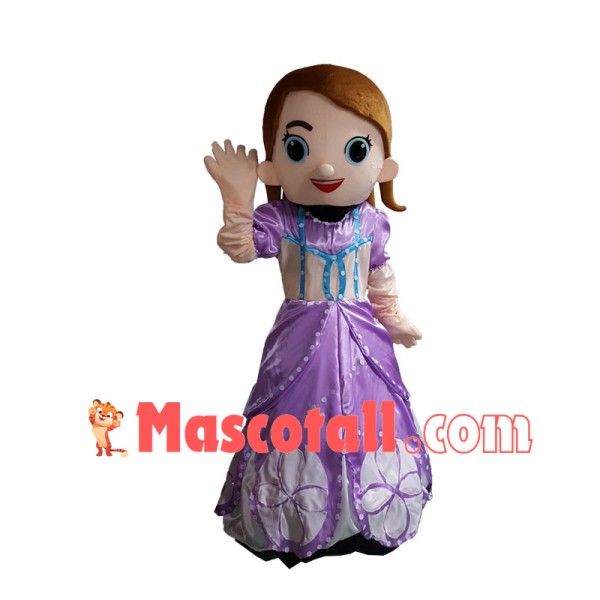 The Kind Princess Sophia Mascot Cartoon Costume