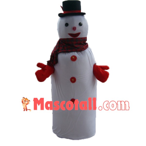 Warm Christmas Snowman With Long Body Mascot Costume