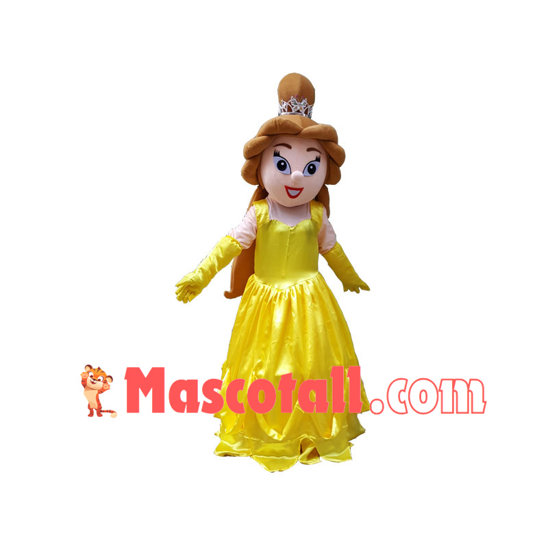 Brave Princess Belle Mascot Cartoon Costume