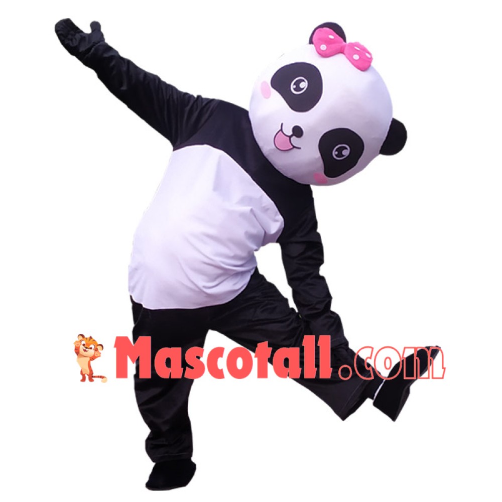 Active Lively Cartoon Panda Mascot Costume
