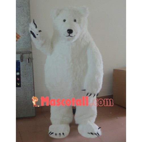 Soft Plush Polar Bear Mascot Adult Costume