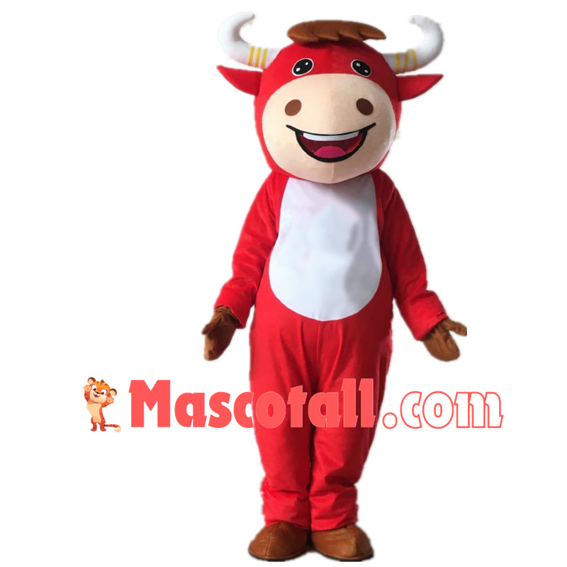 The Exuberant Cattle Cartoon Mascot Costume