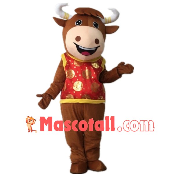 The Exuberant Cattle Cartoon Mascot Costume