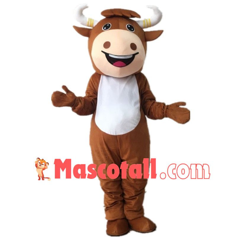 The Exuberant Cattle Cartoon Mascot Costume