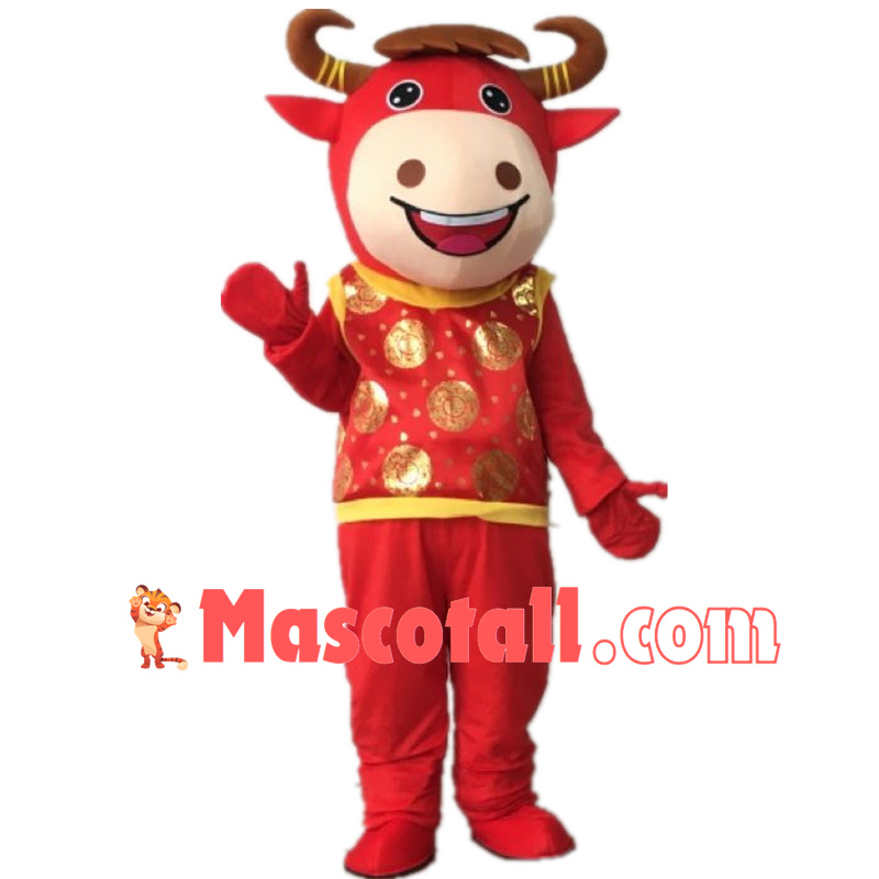 Adult Size Lucky Cattle Mascot Costume