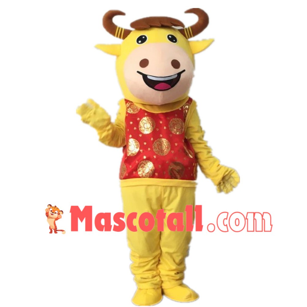 Adult Size Lucky Cattle Mascot Costume