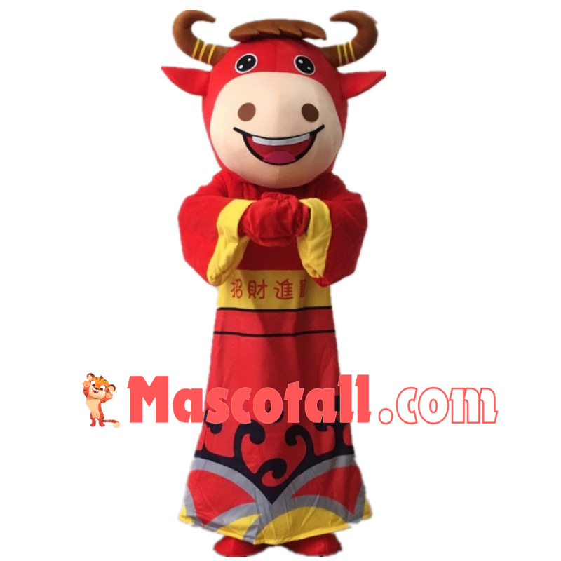 God of Wealth Cattle Cartoon Mascot Costume