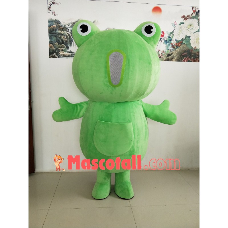 Chirping Pocket Frog Mascot Cartoon Costume