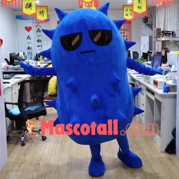 Cartoon Bacteria With Raised Surface Mascot Costume