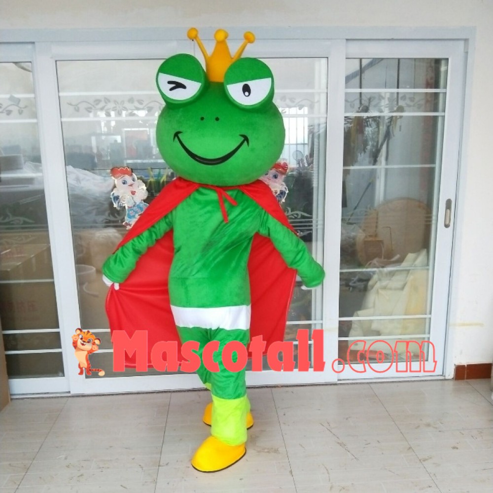 Elated Crown Frog Couple Mascot Costume