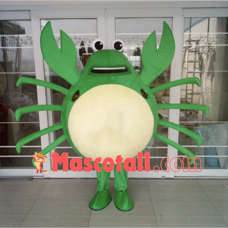 Cartoon Live Crab Brandishing Tongs Mascot Costume