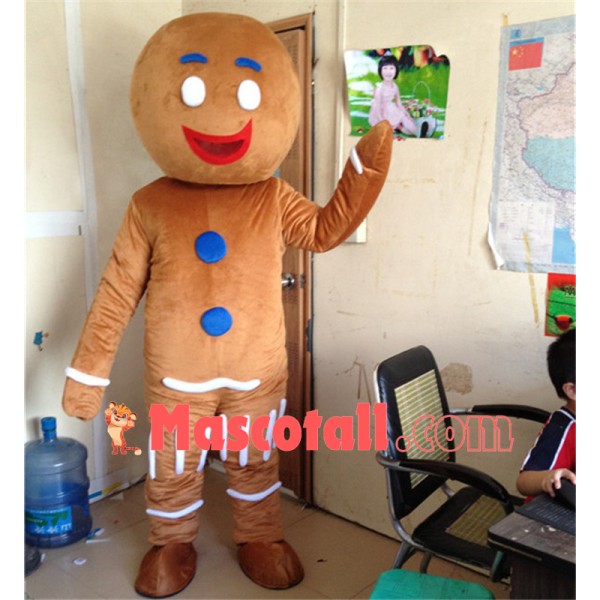 Gingerbread Man With Icing Mascot Costume