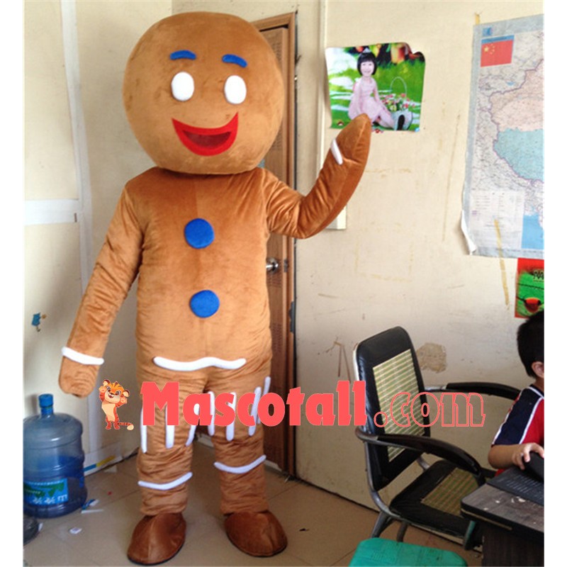 Gingerbread Man With Icing Mascot Costume