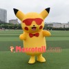 Excited Pikachu With Red Glasses Mascot Costume