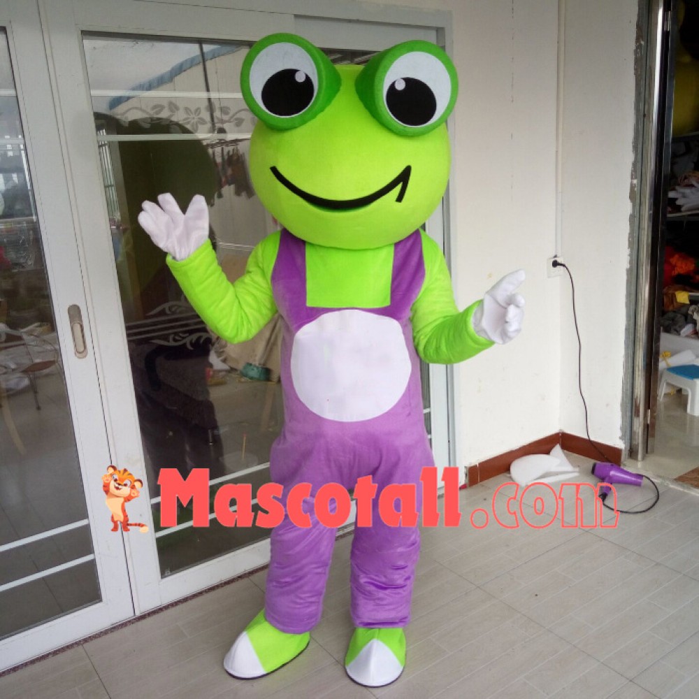 Bright Frog With Happy Smile Mascot Costume