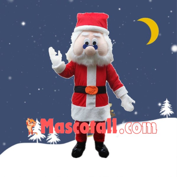 Santa Claus With Blue Glasses Mascot Costume