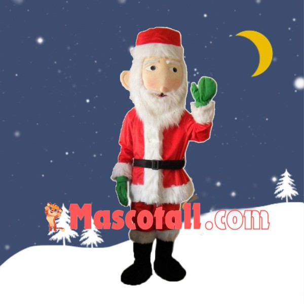 Long Faced Santa Claus Mascot Costume