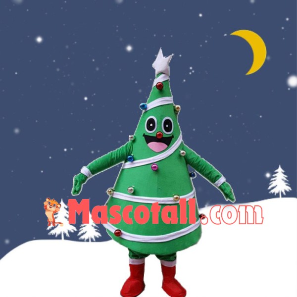 Christmas Tree With Silver Star Mascot Costume