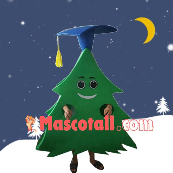 Christmas Cartoon Doctor Pine Tree Mascot Costume