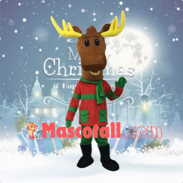 Warm Reindeer Mascot Costume for Christmas Party