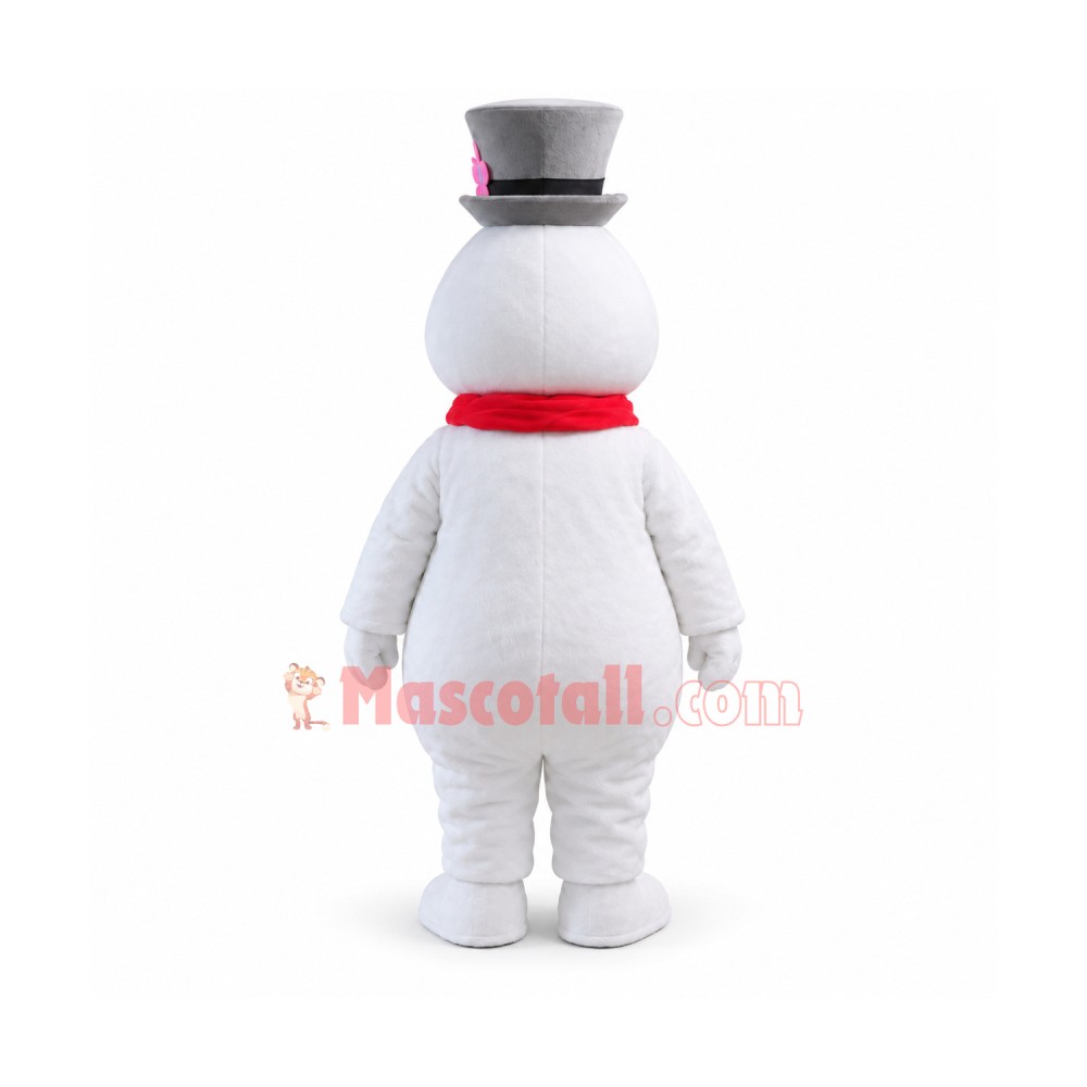 Adult Cartoon Snowman With Pipe Mascot Costume