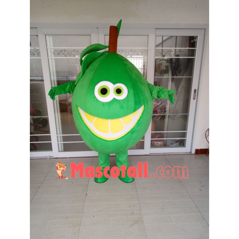 Fresh Green Lemon Cartoon Mascot Costume