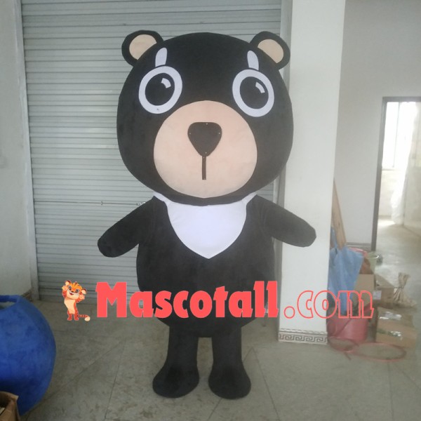 Black Naive Bib Bear Mascot Costume