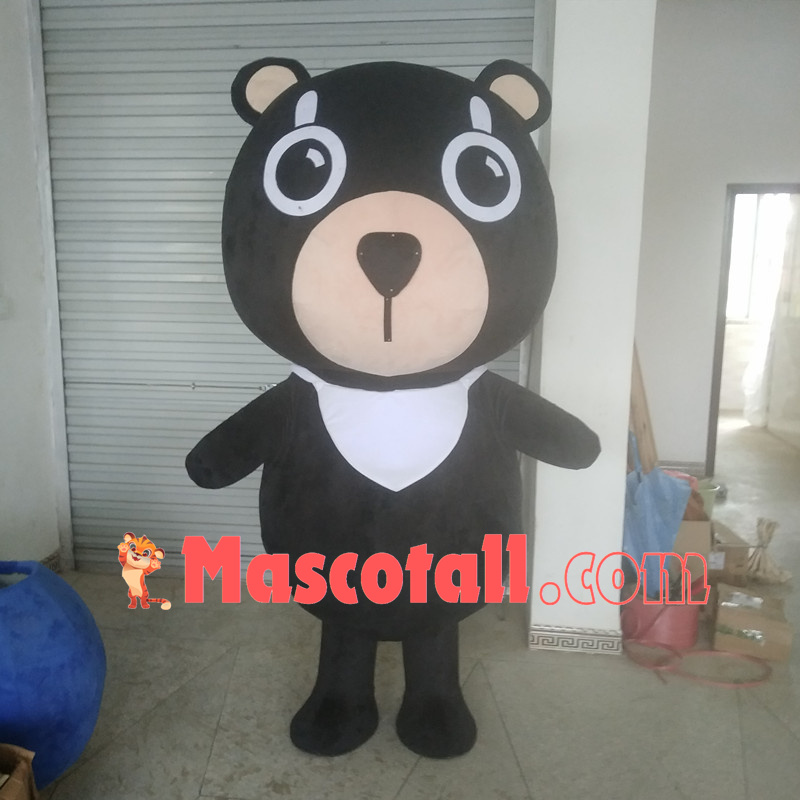 Black Naive Bib Bear Mascot Costume