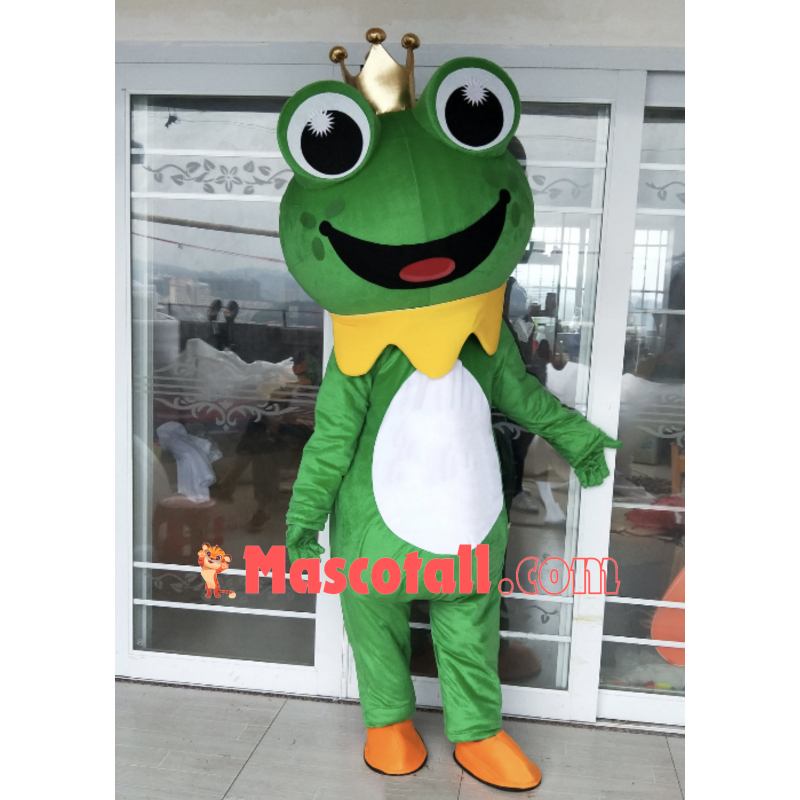 Confident Frog Prince Adult Mascot Costume