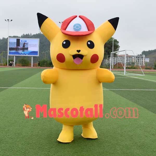 Evolution of Pikachu Mascot Costume With Cap