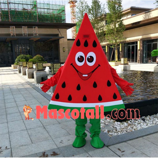Slice of Sweet Red Watermelon Mascot Costume
