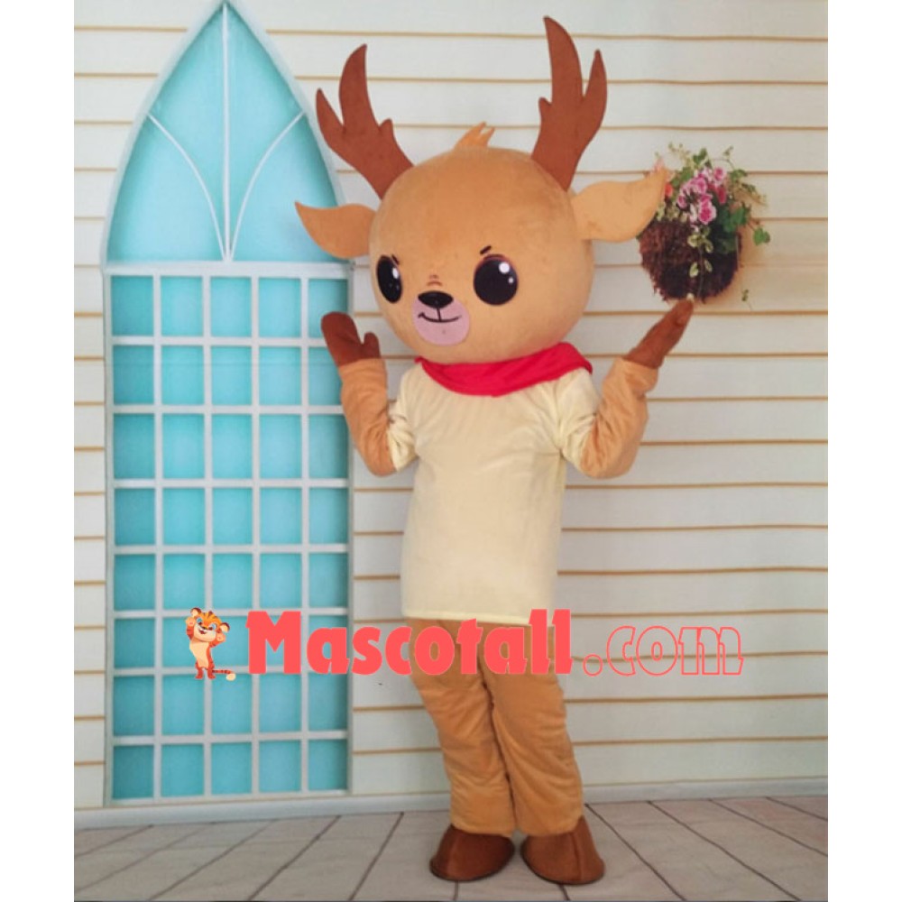 Playful Fawn In The Shirt Mascot Costume