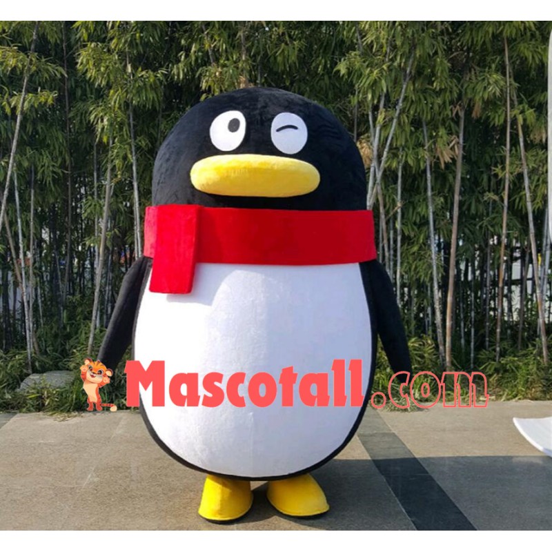 Cartoon Penguin of Software Logo Mascot Costume