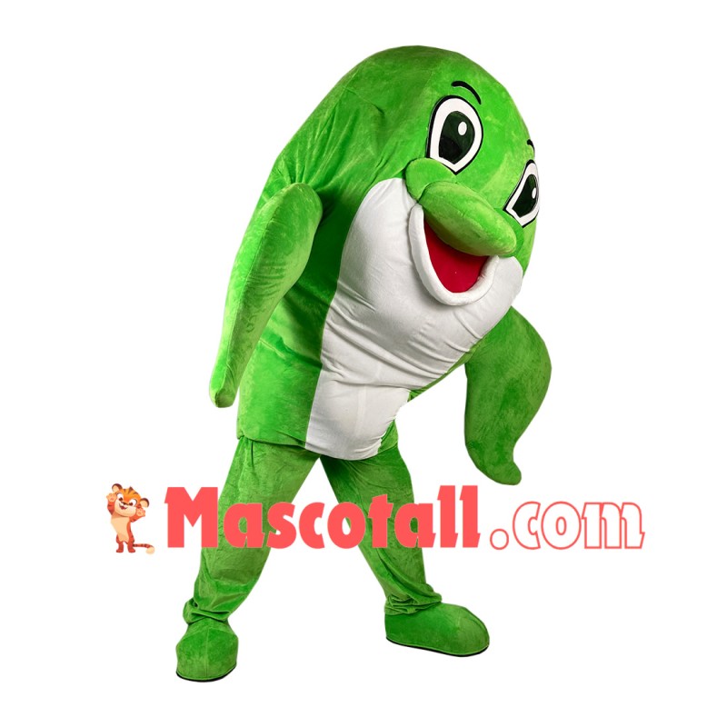 Agreeable Little Green Dolphin Mascot Costume