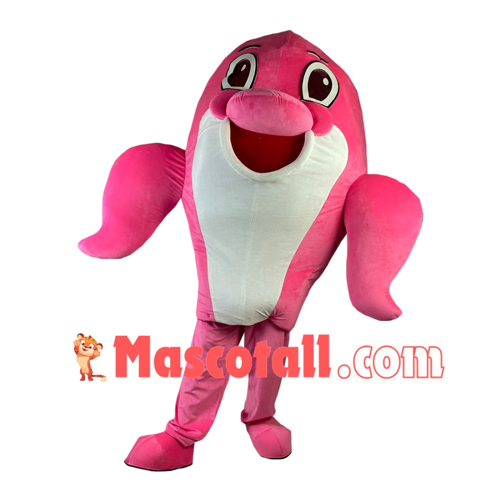 Soft Lightweight Pink Dolphin Mascot Costume