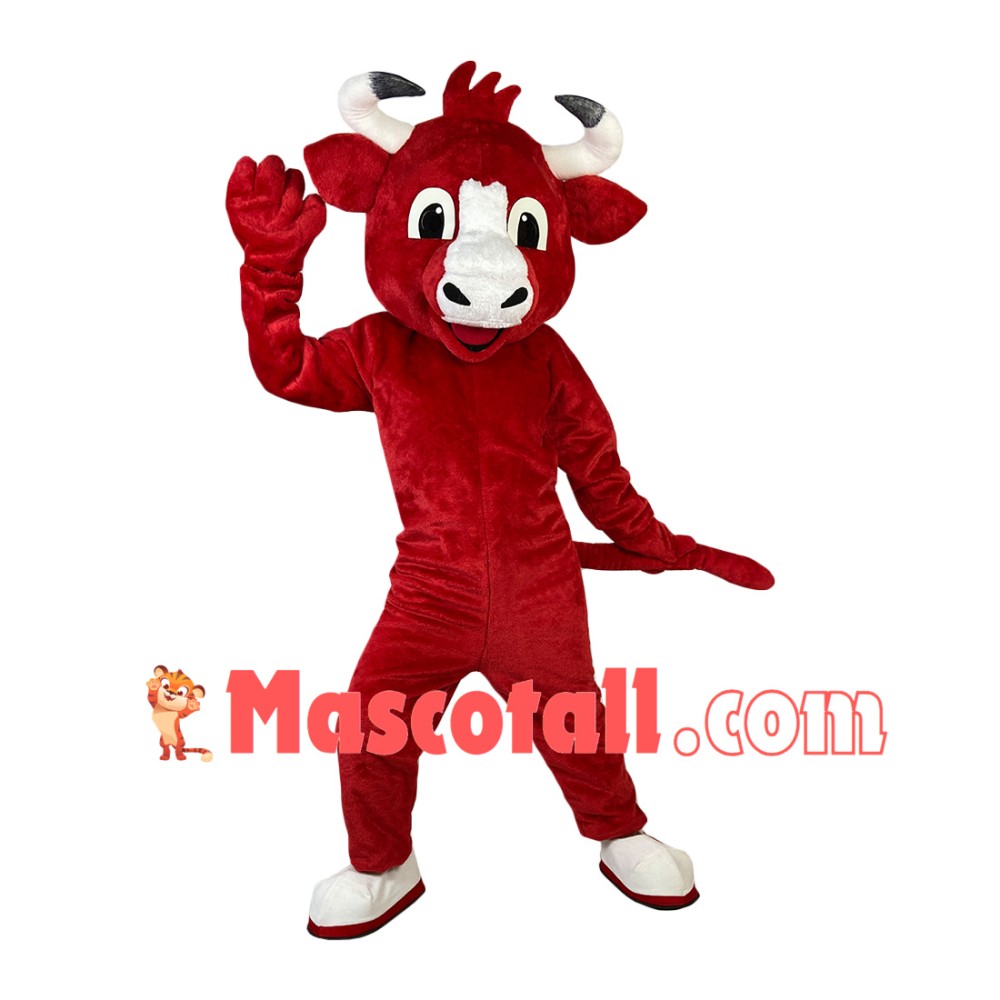 Adult Style Active Red Bull Mascot Costume