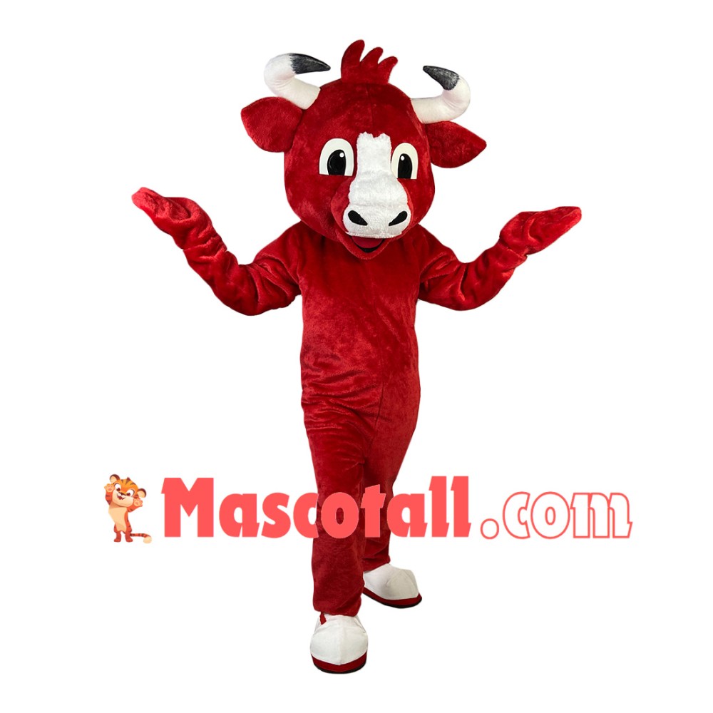 Adult Style Active Red Bull Mascot Costume