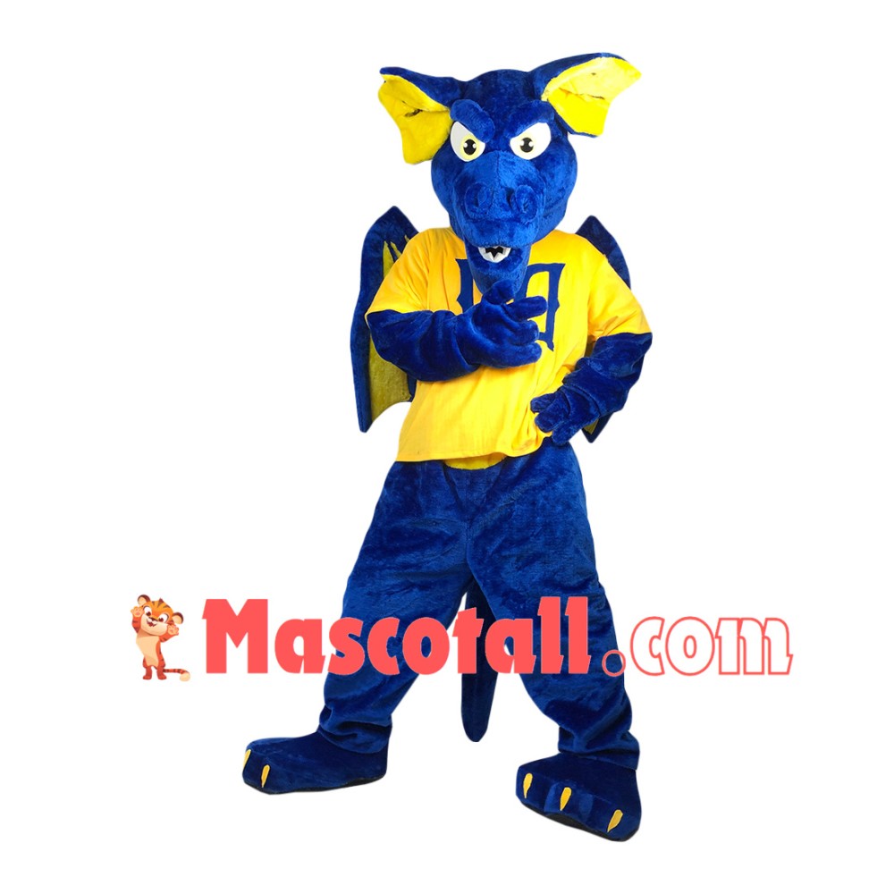 Customized Blue Dragon With Fierce Look Mascot Costume