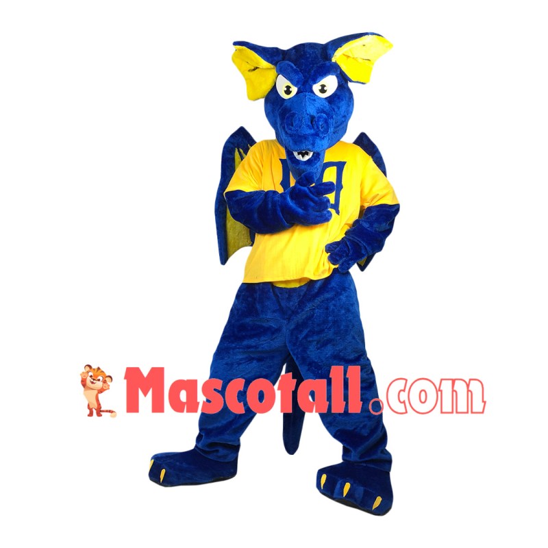 Customized Blue Dragon With Fierce Look Mascot Costume